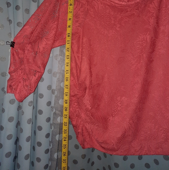 Simonton Ruched Lace Top M - Picture 4 of 9